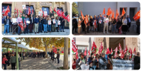 Compañeros de CCOO en las movilizaciones por el cumplimiento de los acuerdos