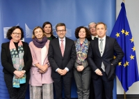 La vicerrectora de Investigacin de la Universidad de Crdoba, Mara Teresa Roldn Arjona (izqda.) junto a otros miembros de la delegacin ibrica CRUE-CRUP.