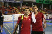 La pareja de dobles espaola Toro- Snchez tras su partido contra India