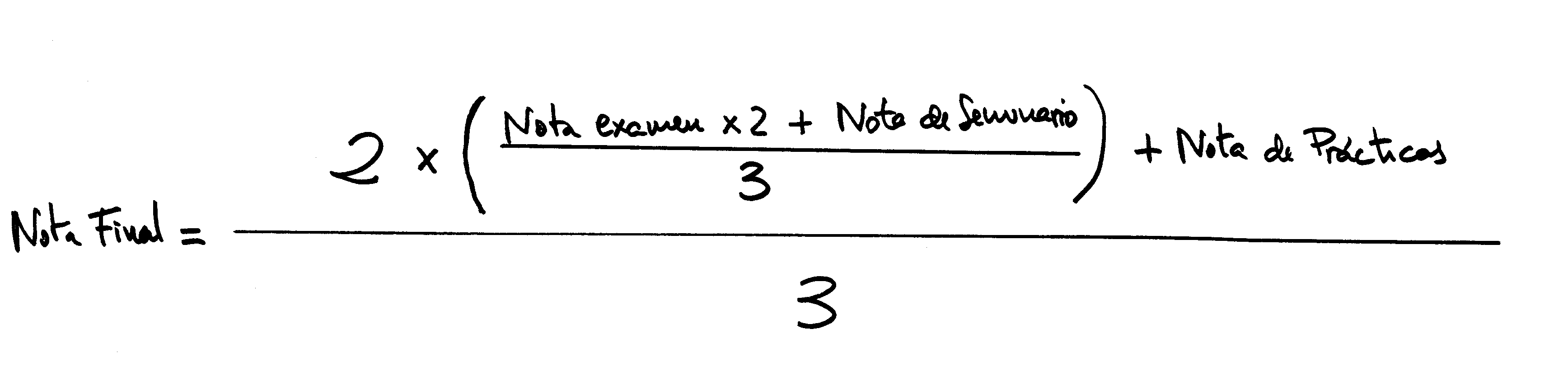 formula evaluacion