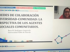 Ponencia sobre redes de colaboración universidad-comunidad en el XVII Congreso Nacional y IX Iberoamericano de Pedagogía (online, 8 julio 2021)