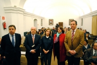 De izq a dcha, Luis Planas, Joaquin Almunia, Maria Dolores Mu