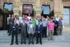 Foto de familia de autoridades universitarias, beneficiarios y empresas participantes del programa de becas de la Fundaci