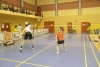 Un partido de badminton de los Juegos Universitarios Europeos celebrados en C