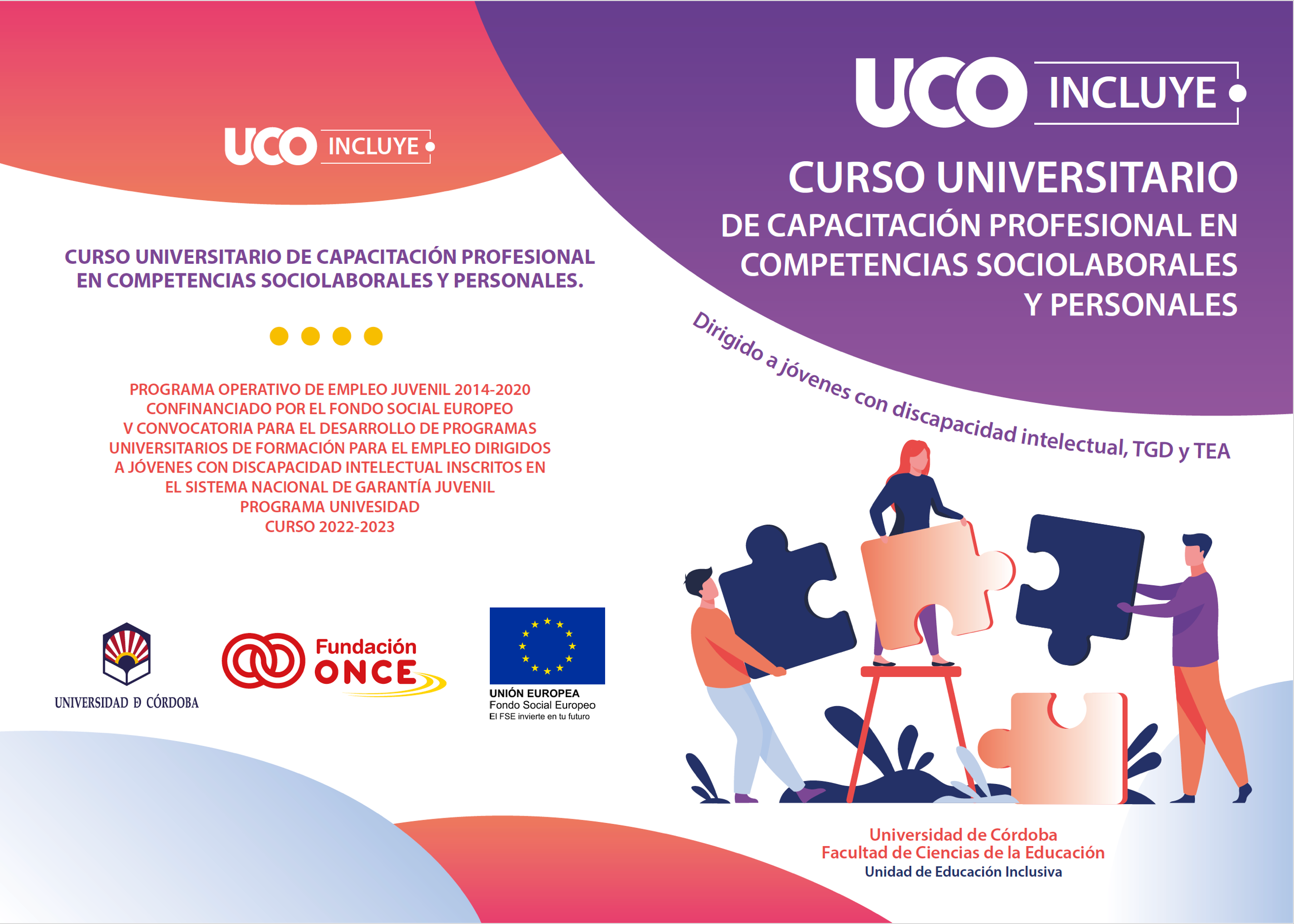 UCO Diptico Curso Discapacidad intelectual Cara