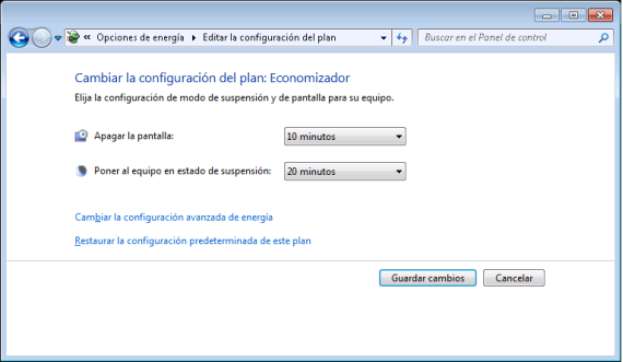 Configuración De Ahorro De Energía En Windows 7 5937