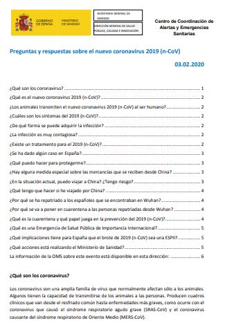 Preguntas y respuestas sobre el nuevo coronavirus 2019 (n-CoV)