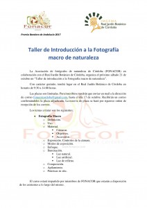 Taller de introducción a la fotografía macro de naturaleza