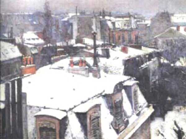 Gustave Caillebotte: Vista de los tejados (efecto nevado). 1878. Muse d'Orsay