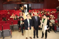 El vicerrector de Investigacin y Desarrollo Territorial, Enrique Quesada, junto a la decana de la Facultad de Ciencias y el presidente del comit cientfico del encuentro 