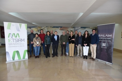 Representantes de la UCO y Balam durante la presentación de 'Sultana'