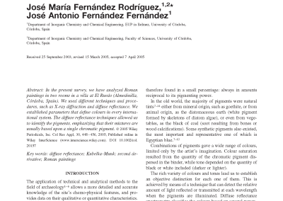 Application of the Second Derivative of the Kubelka–Munk Function to the Semiquantitative Analysis of Roman Paintings. COLOR research and application 30(6) (2005) 448-456.