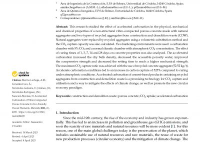 Accelerated Carbonation of Vibro-Compacted Porous Concrete for Eco-Friendly Precast Elements. Materials 2023, 16, 2995