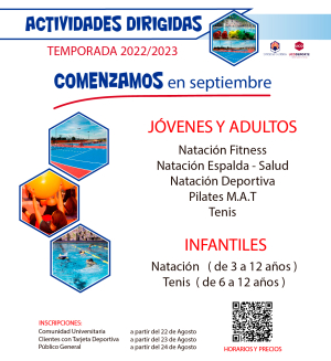 Cartel promocional de las actividades deportivas dirigidas