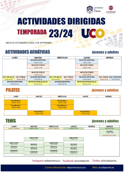 Actividades dirigidas de Ucodeporte