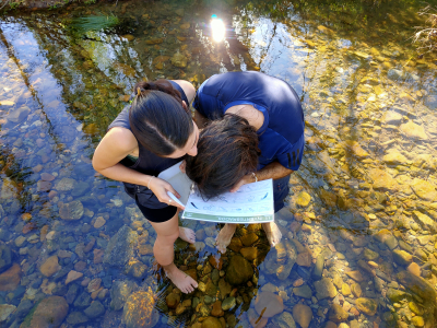 Voluntarios en el arroyo Rabanales.