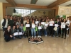 Foto de familia de autoridades académicas y premiados en la II Olimpiada de Ingeniería Agroalimentaria y Forestal de Andalucía