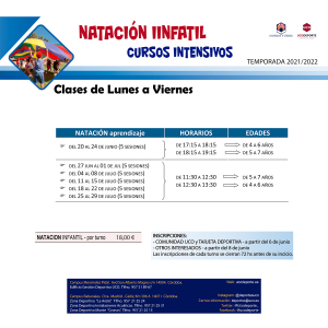 Cartel de los cursos.