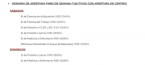 Horarios de apertura