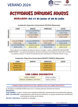 Actividades para adultos.