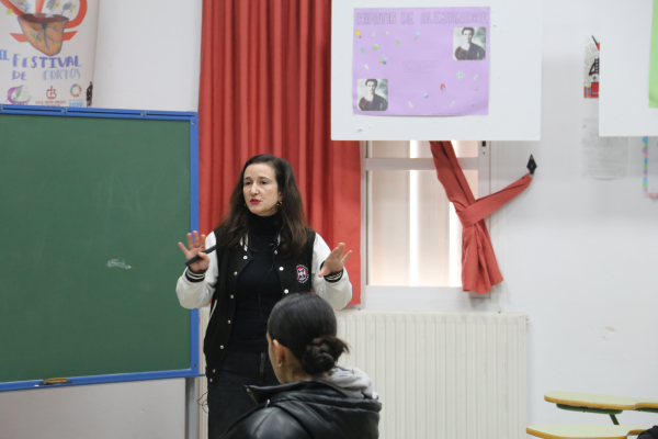 La investigadora Magdalena Caballero durante la edición de Charlas 11F 2024