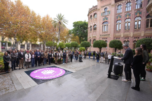 Momento de la lectura del manifiesto en la concentración por el 25-N.