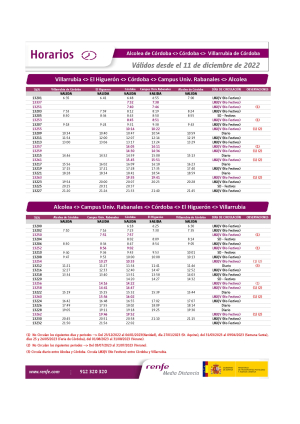 Foto de los horarios.