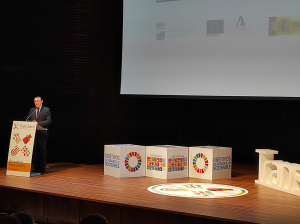 El rector de la UCO y presidente de CRUE Universidades Españolas, en el acto de inauguración de la undécima edición del Foro Transfiere.