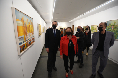 El rector, junto a Esperanza Sánchez y el director de UCOCultura.